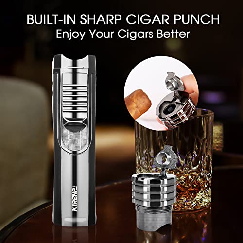 Encendedor triple antorcha con accesorios para cigarro miniatura 5