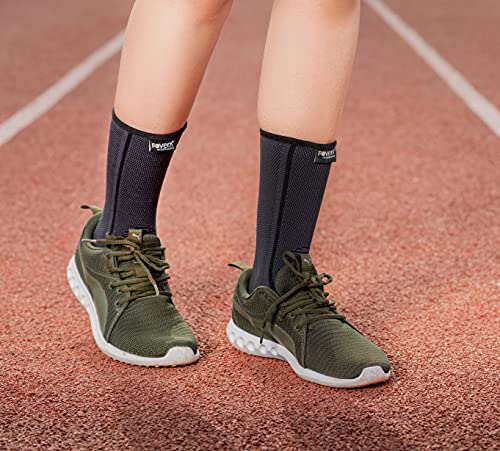 Image of FOVERA Ankle Brace Compression Support Sleeve (1 Pair) - for Plantar Fasciitis, Arch Support, Foot & Ankle Swelling, Achilles Tendon, Joint Pain, Injury Recovery (L)