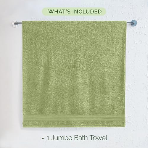 Image of Elegant Comfort Three Line Popcorn Towel Set for Bathroom 35 x 70 inches, Premium Hotel Quality 1-Pack Jumbo Towels, 100% Turkish Cotton, Soft and Durable, Quick Dry and Highly Absorbent, Sage Green
