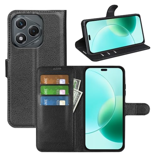 Fertuo Cover per Honor 400 Lite 5G, Custodia Portafoglio Cover a Libro in Pelle Flip Case con Silicone Bumper, Fibbia Magnetica, Porta Carte, Kickstand, per Honor 400 Lite 5G, Nero
