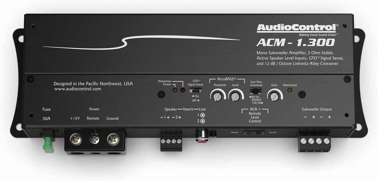 AudioControl ACM-1.300 Monoblock Micro Amplifier with Accubass