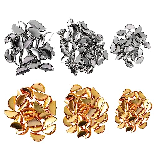 Homoyoyo Jewelry Making Accessories 300pcs Alloy Crimp Ends Semicircular Crimp Ends