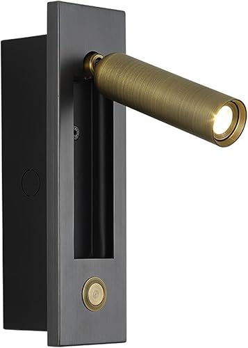 Lámpara LED para dormitorio, lámpara de pared para cabecero, luz de lectura de mesita de noche, lámparas de pared con interruptor de pulsador,