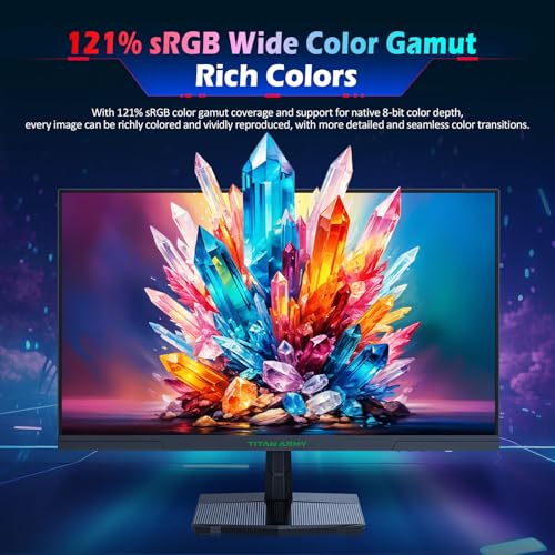 Image of TITAN ARMY 24.5 Inch 300Hz Gaming Monitor, Fast IPS Panel, FHD 1920 x 1080p, HDR400 1ms GTG, Adaptive Sync, 121% sRGB,Low Blue Light VESA 100 * 100 HDMI 2.0, DisplayPort 1.4, P2510HS