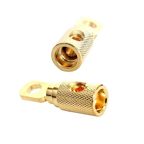 Miniatura 5 de Conector de terminal de batería de audio para automóvil, latón puro, chapado en oro, calibre 0, reductores de entrada de amplificador de audio para