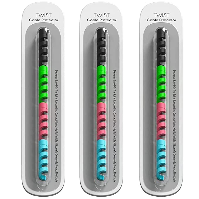 Despo™ Spiral Charger 12 Pcs Cable Protector Data Cable Saver Charging Cord Protective Cable Cover Headphone MacBook Laptop Earphone Cell Phone Set of 3