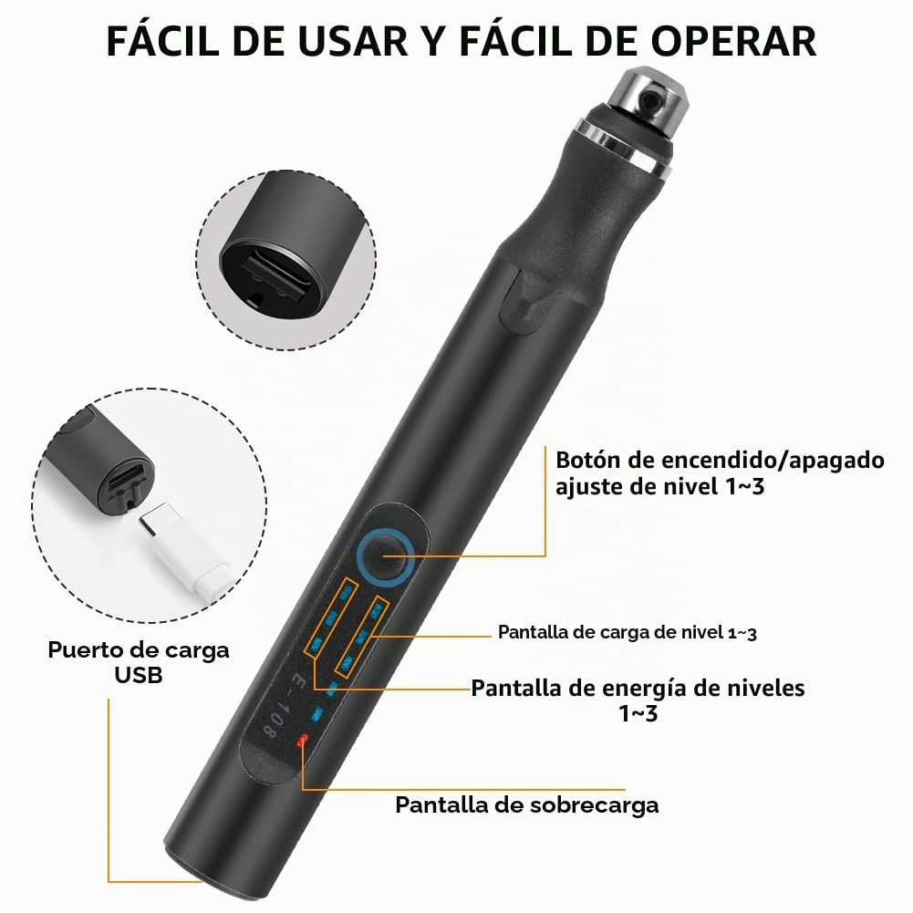 Ainiv Grabado Pluma Herramientas Eléctrico, Recargable Inalámbrico Engraving Pen por USB, DIY Micro Grabador con 30 Herramientas de Tallado Rotativas para Tallar Vidrio, Madera, Metal, Piedra (Negro)