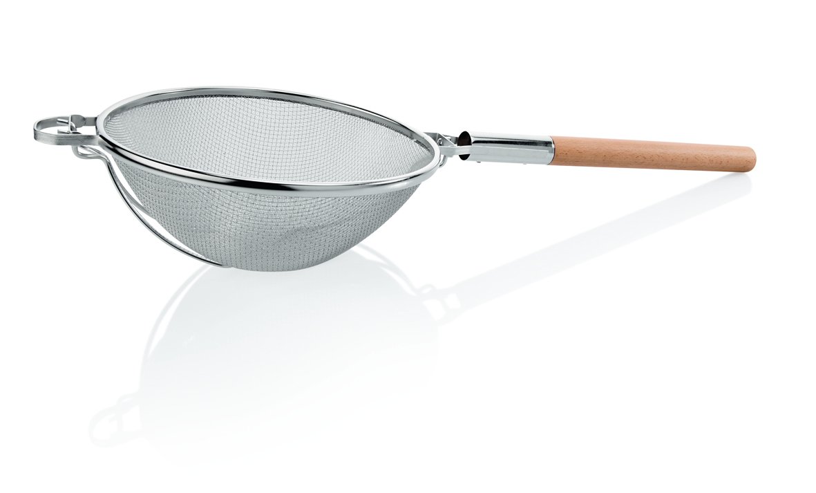 Grande Cocina Tamiz de Acero Cromo Níquel – con mittelfeinem, verzinntem tejido Mango y vigas, Xtra Precio valor/diámetro: 35 cm