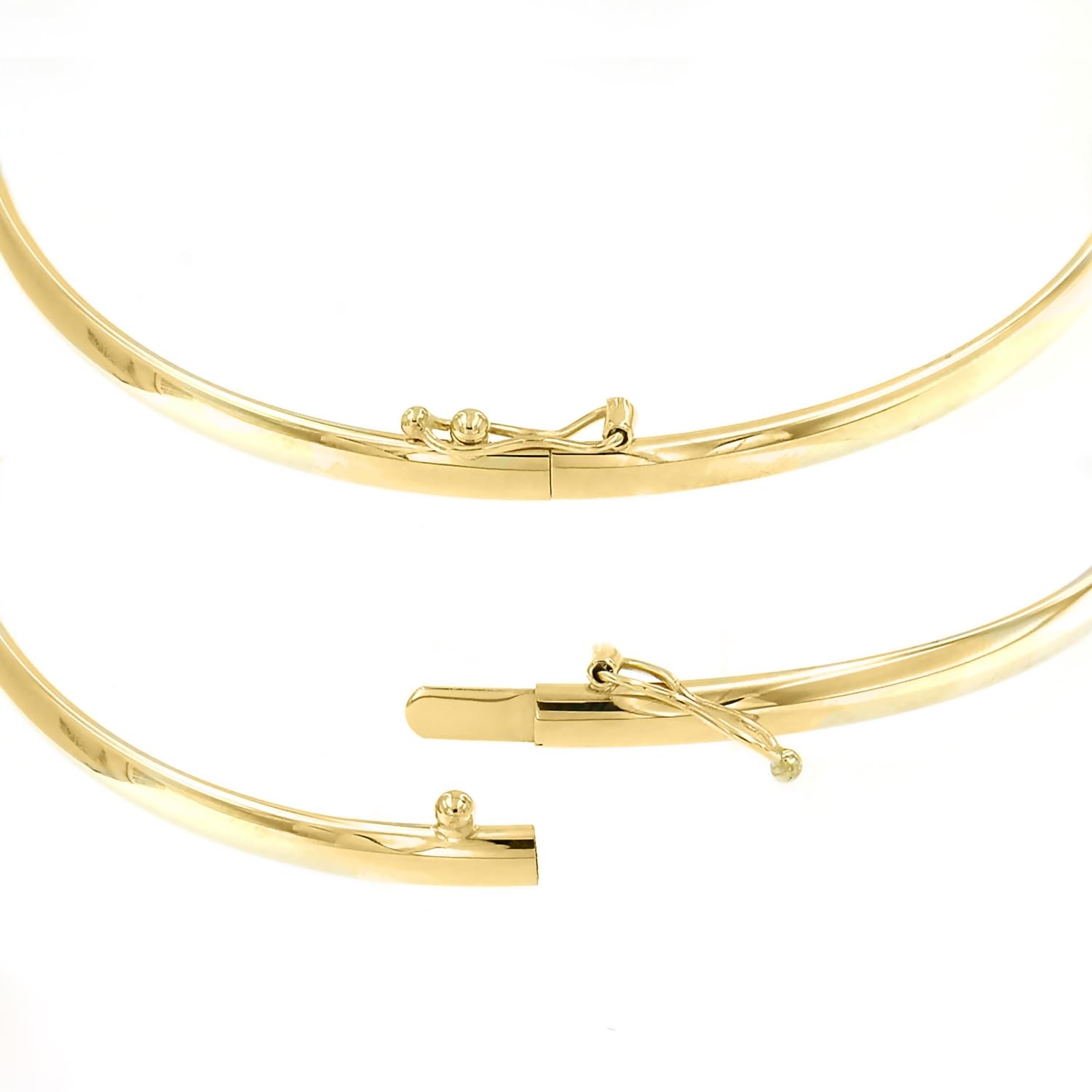 forme di Lucchetta - Bracciale con Cuore in Oro Bianco e Giallo 9k | modello Bangle 17 cm, Bracciali d'Oro Vero per Donna Ragazza