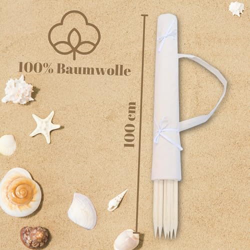 Aves-24 Windschutz 8m Strand Garten Meer Sichtschutz 100% unbehandelte Baumwolle Camping Blickschutz Natur Ökologisch Trennenwand