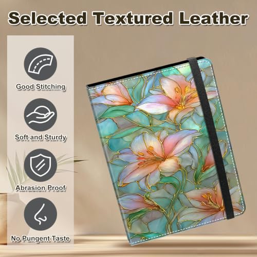 Image of Photo Album 4x6 120 Photos with Strong Elastic Band, Stained Glass Floral | Large Capacity Premium Leather Picture Album, Portable Wallet Albums Photo Book for Family Anniversaries Wedding Baby