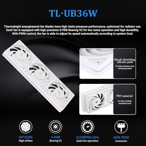 Image of Thermalright Mjolnir Vision 360 UB PRO ARGB White CPU Aio Cooler,PC 360 Specification Water Cooler System with Inline Fan,3.5'' LCD Screen with 640x480 Resolution,for AM4 /AM5;Intel 1700 /1851 /115X /2011