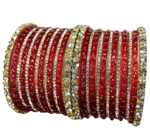 Bracelets de mariage rouges et dorés pour une cérémonie indienne