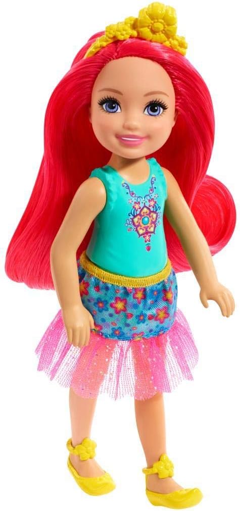 Barbie Dreamtopia Chelsea Sprite Doll, 7-inch, with Pink Hair Wearing Fashion and Accessories, Multi (GJJ97)