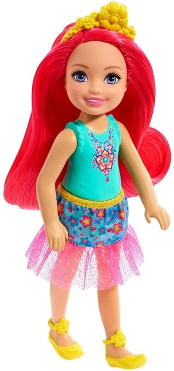 Barbie Dreamtopia Chelsea Sprite Doll, 7-inch, with Pink Hair Wearing Fashion and Accessories, Multi (GJJ97)