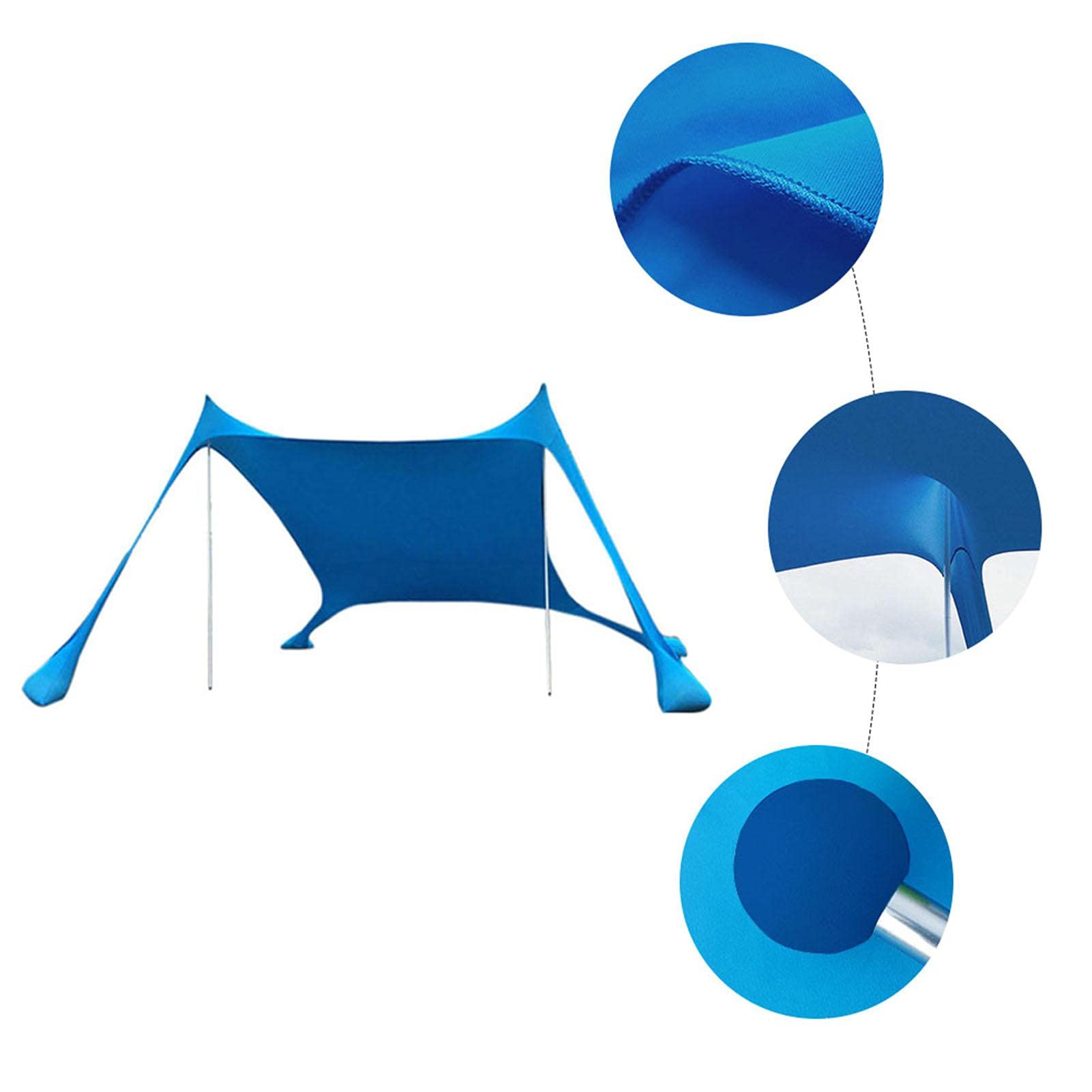 Da Spiaggia Portatile, Da Spiaggia, Da Sole Protezione Solare Da Spiaggia, Da Sole Portatile UPF 50+ Con 4 Barre Di Stabilità, Per Spiaggia, Campeggio