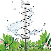 YANGUN Regenmesser für Garten Frostsicher 17CM, Outdoor Regenmesser Glas Regenwassermesser, Niederschlagsmesser mit Erdspieß Metall, Garten Regenmesser Metallrahmen Regenmengenmesser für Rasen Garten