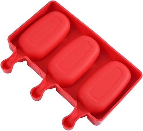Miniatura 5 de Mirenlife Moldes de silicona para paletas de 3 cavidades con tapa, sin BPA, molde de barra de helado casero, moldes para paletas de hielo, moldes de