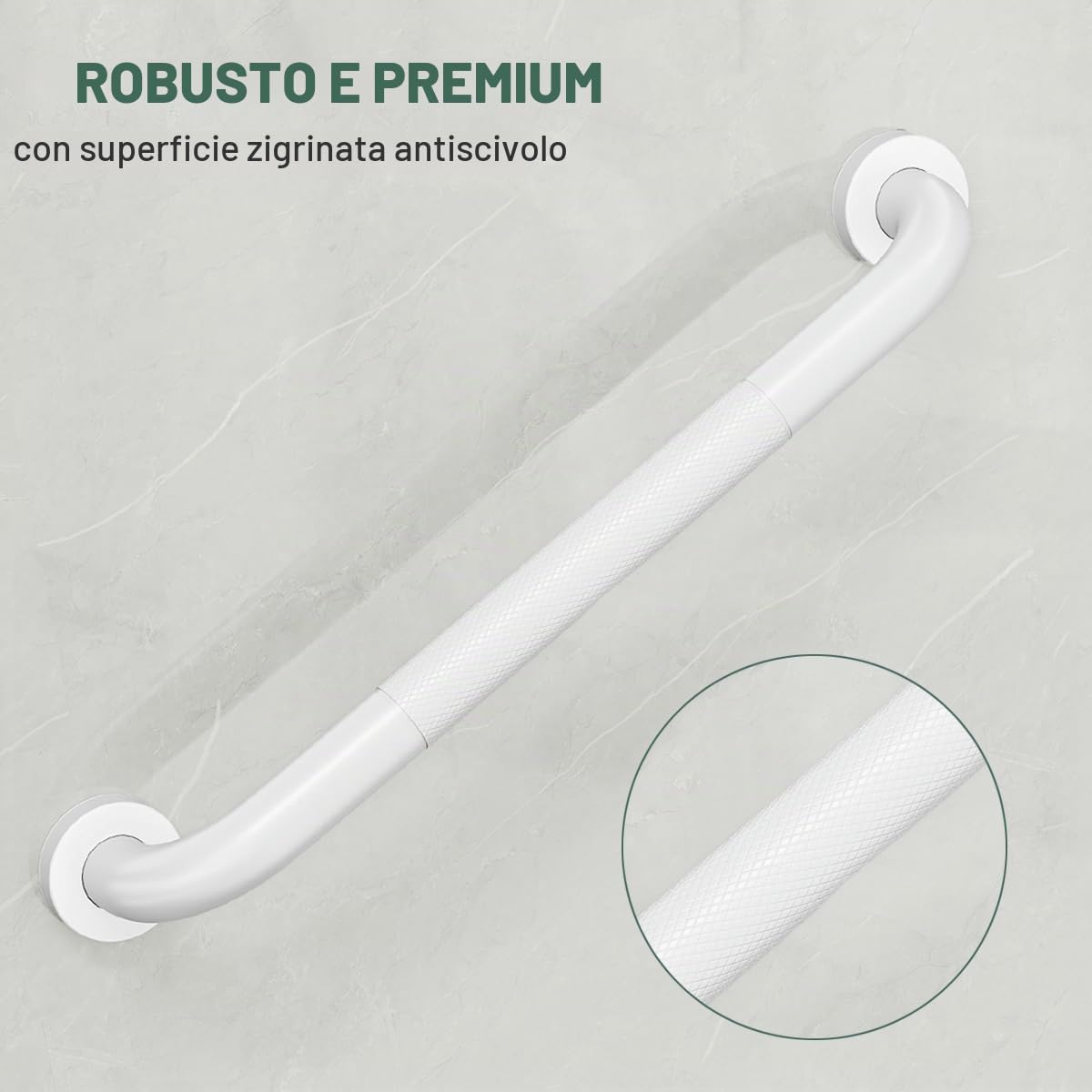 FANHAO 2 Pezzi Maniglione Bagno, 41 cm Maniglione Doccia SUS304 Acciaio Inossidabile, Antiscivolo, barra di sostegno per parete della vasca per Disabili Anziani Gravida Bambini