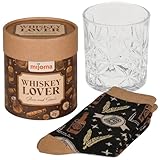 MIJOMA Geschenkset Trinkglas & Socken – originelles Männergeschenk in Tube Box – Socken mit...