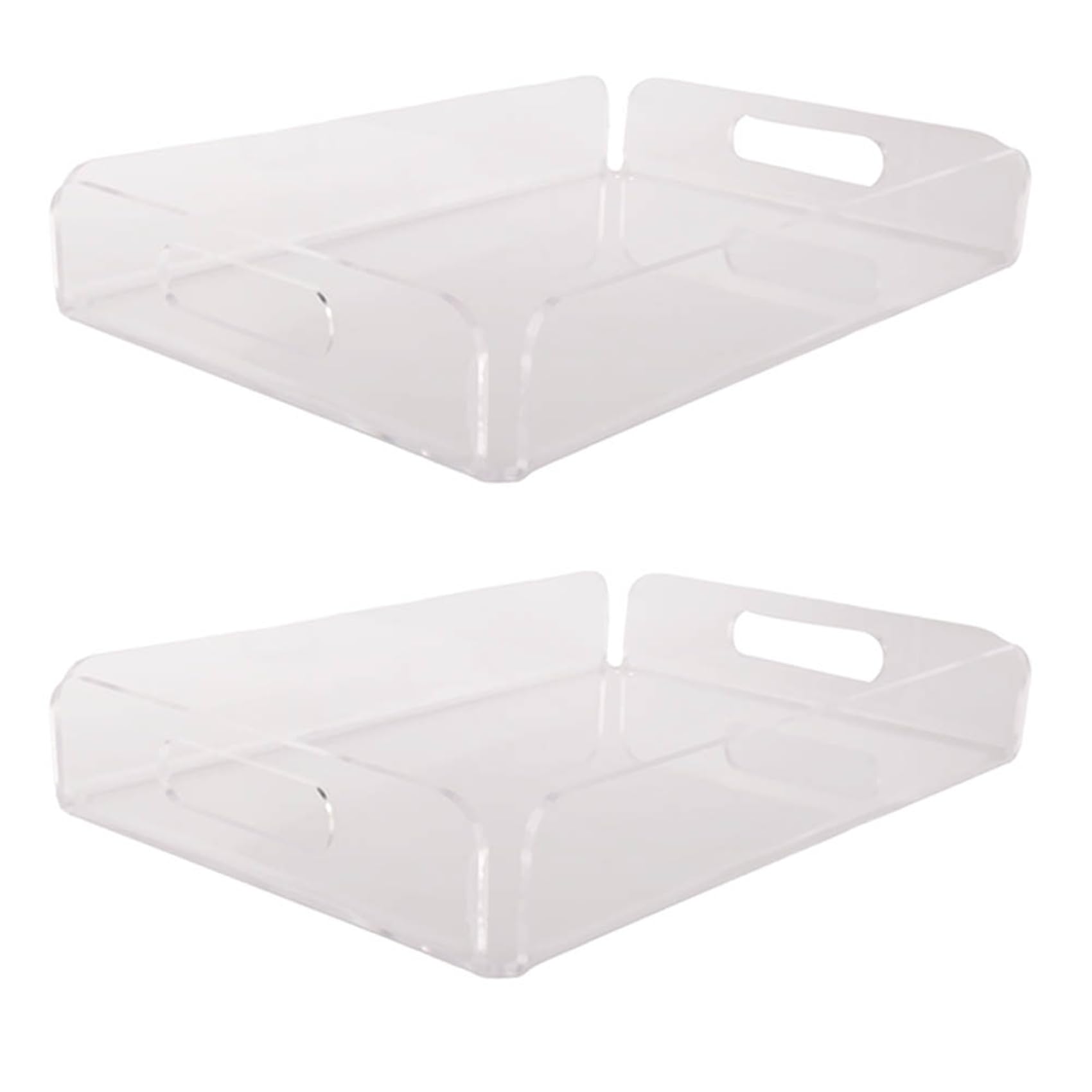 Hndhbfgrt 2X Transparent Acrylic Tray Acrylic Snack Plate Multifunctional Storage Plate Bathroom Towel Tray