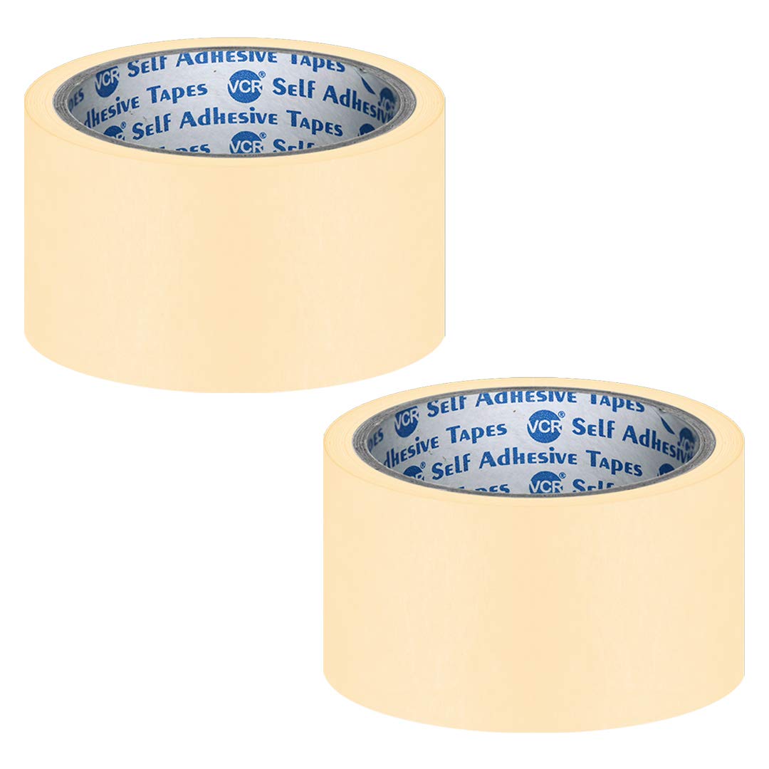 VCR Masking Tape - 20 Meters in Length 48mm / 2" Width - 2 Rolls Per Pack - Easy Tear Tape, Best for Carpenter, Labelling, Painting and leaves no residue after a peel.