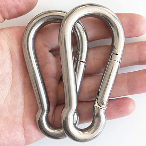 AIVOOF Hammock Hanging Kit, 2 Pack Hammock Chair Hook Eye Hooks Heavy Duty Hooks Stainless Steel Carabiner Set Swing Hardware for Hanging Yoga Hammock Swing Chair Indoor Outdoor - Thumbnail 2