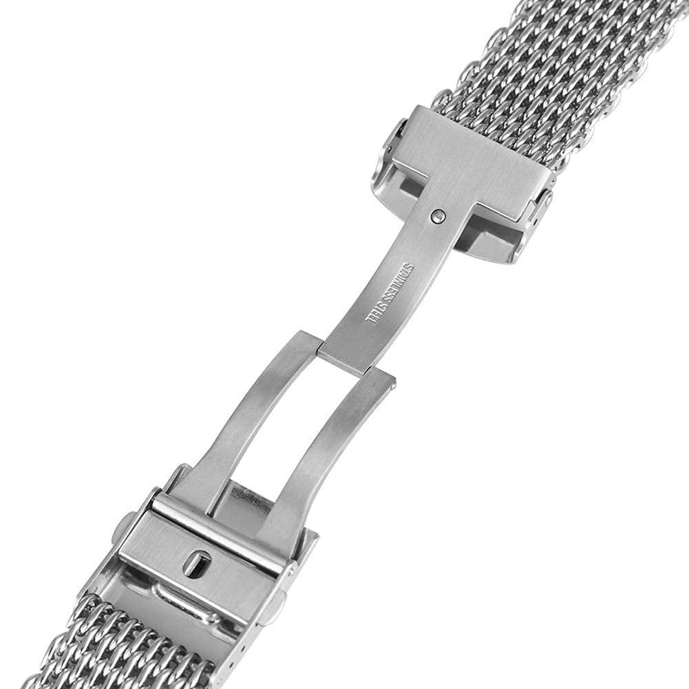 Bracelets de Montre en Acier Inoxydable Bracelet Maille Acier Inoxydable Argent(22mm)