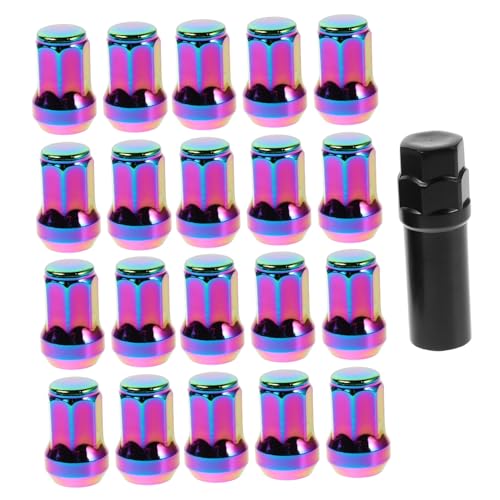 Cabilock 1 Set Heptagon Car Wheel Lug Nut Covers Tire Nut Caps for Enhanced Security Easy Installation and Versatile Compatibility with Various Vehicle Models Theft Design