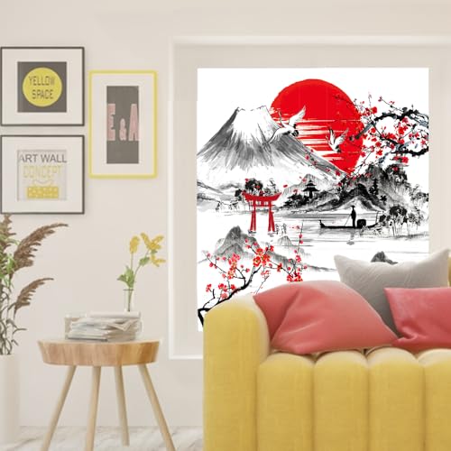 Vinilo Decorativo Brebasf Mount Fuji Rojo 35.4 x 78.7 in miniatura 6