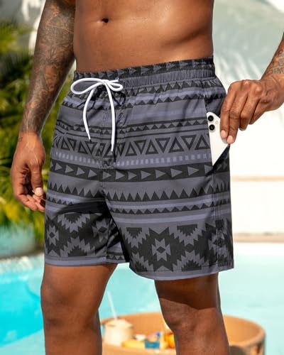 Image of SILKWORLD Men's Swim Trunks Quick Dry Shorts with Pockets