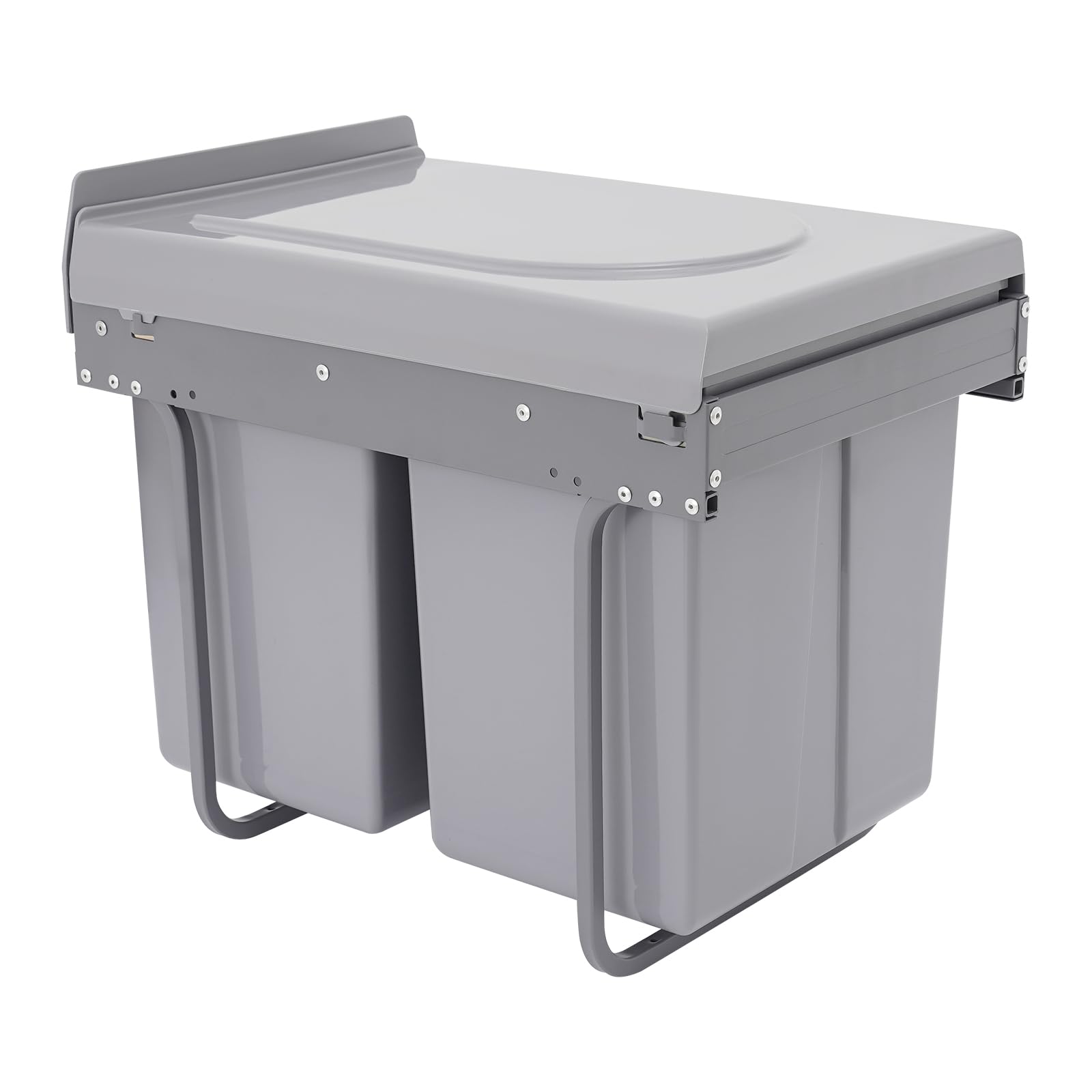 Cubo de basura de cocina, 40 L, reciclable, antideslizante, con 2 compartimentos, de separación de basura, para casas, restaurantes, cafeterías, 49 x 35 x 43 cm