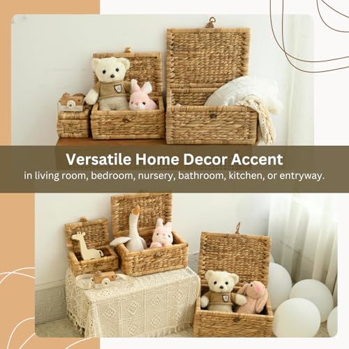 Set-of-3-Handwoven-Storage-Boxes-With-LidSmall-Wicker-Rectangular-Basket-For-ShelvesSeagrass-Decorative-Boxes-For-Home-DecorHyacinth-Stacking-Baskets-With-Lids-For-Organizing Set of 3 Handwoven Storage Boxes With LidSmall Wicker Rectangular Basket For ShelvesSeagrass Decorative Boxes For Home DecorHyacinth Stacking Baskets With Lids For Organizing