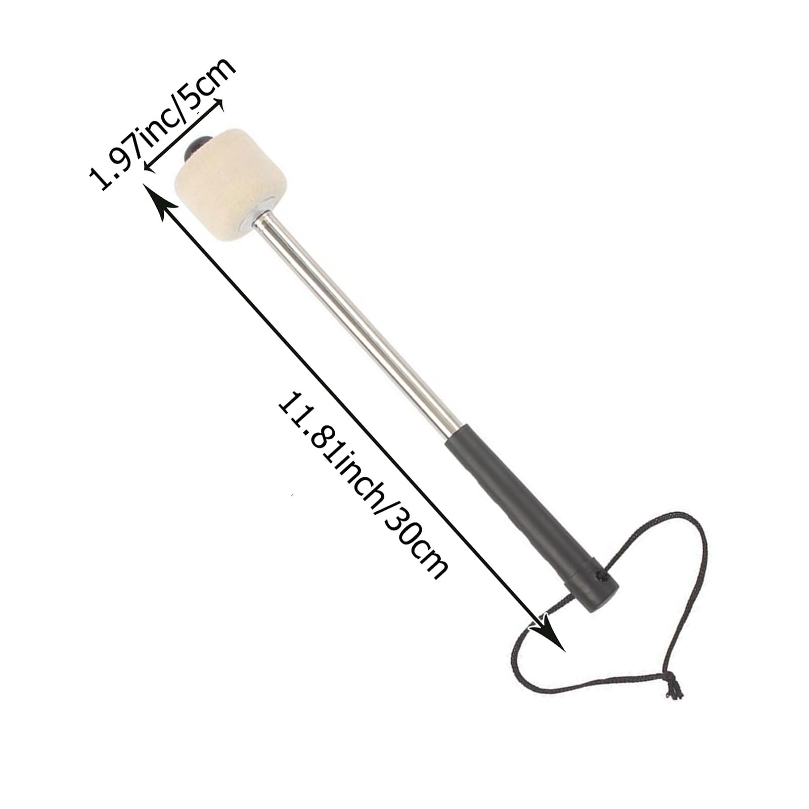 Baguettes de Tambour, Maillet de Grosse Caisse, Maillet de Tambour, Bâton de Tambour, Baguette Tambour de Basse, Baguettes de Timbales, Drumstick, pour Instrument à Percussion, Accessoire Bande