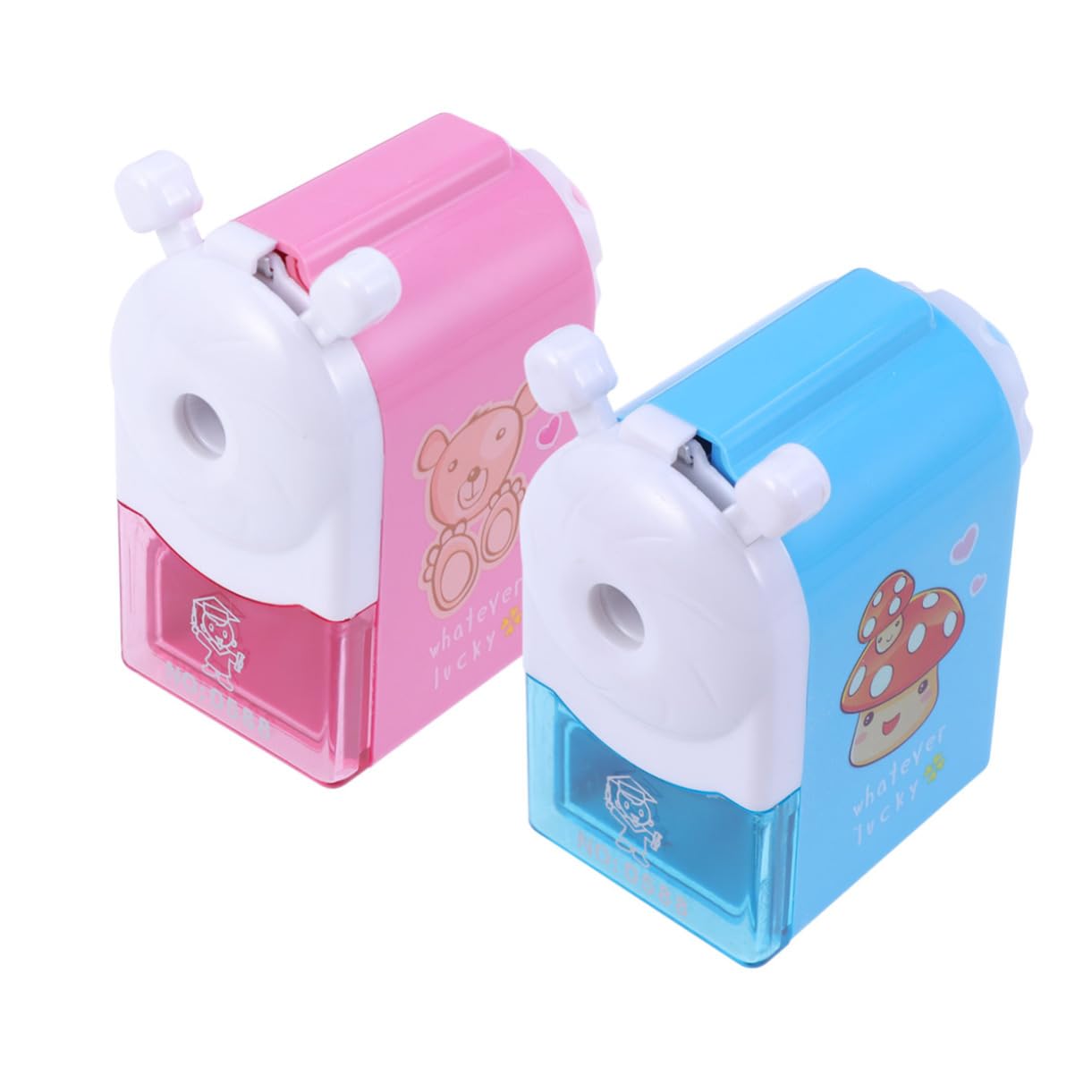 Ciieeo 3pezzi Temperamatite Manovella Cartoon Per Ragazzo Ragazza Design Casa Per Scuola e Ufficio Compatibile Con Matite Standard e Triangolari Leggero e Pratico Color Rosa