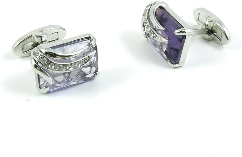 Cufflinks Cuff Links Fashion Mens Boys Jewelry Wedding Party Favors Gift EIP003 Leaf Purple Crystal