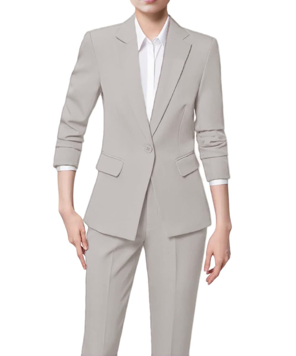2 Piece Suit Women Slim Fit Formal Pant Suit for Women Casual Blazer Pant Set Womens Business Suits