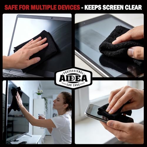 Image of AIDEA Microfiber Cleaning Cloth Black 50PK, Microfiber Towels for Cars, Premium Car Cloths, Dusting Cloth Lint Free Cleaning Rags for SUVs, House, Kitchen, Window, Workshops,12x12 inch