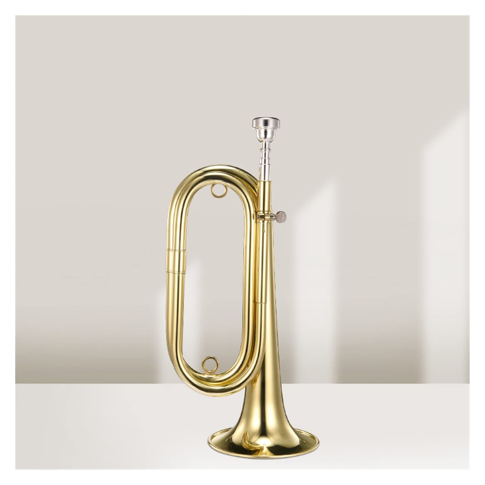 B-płaska Trąbka Trąbka Instrument Trąbkowy Róg Mosiądz Krokowy Instrument Dęty Blaszany Bugle Call Trąbka (Color : 01)