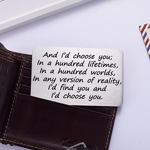 Valentine's Day Engraved Wallet Card Idea for Him, Romantic Anniversary Card Gift for Boyfriend Husband from Girlfriend Wife, Engagement Wedding Present for Fiance Groom4