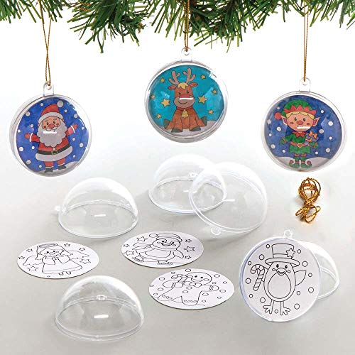 Baker Ross AX478 Weihnachtskugeln zum Ausmalen Bastelset für Kinder -...