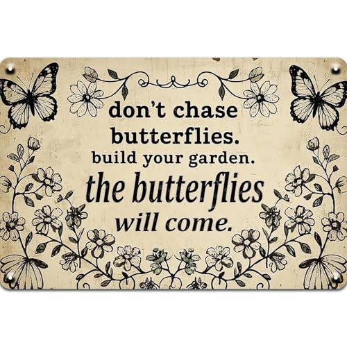 Seeyoo Butterfly Garden Tin Sign The Butterflies Will Come Metal