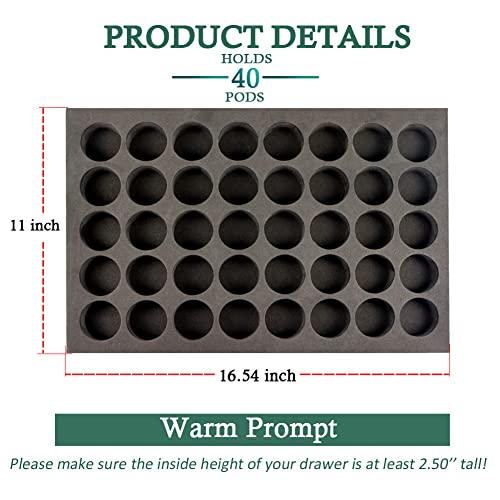Coffee Pod Holder Compatible With Kcup Keurig Pods Coffee Holder Drawer Organizer Tray For Kitchen Office Home Holds 40 Coffee Pods (16.5” X 11”) #TOP4