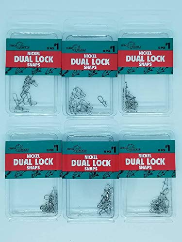 6 Packs of Jeros Tackle Nickel Dual Lock Snaps (#1 12pcs per Pack)