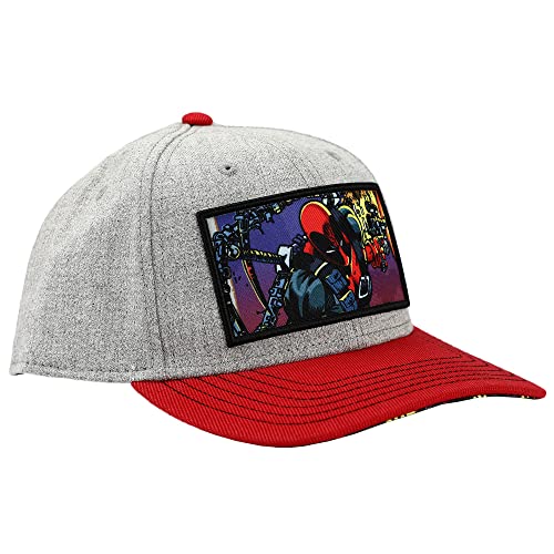 Deadpool Heather Gray And Red Elite Flex Fit Cap Hat #TOP4