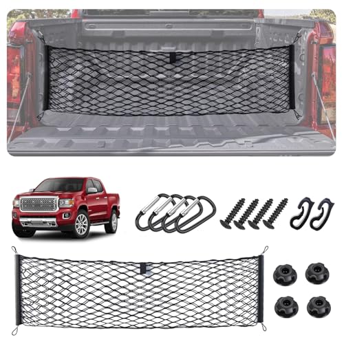 Image of Envelope Style Cargo Net for 2023-2026 Chevy Colorado&GMC Canyon Accessories, Trunk SUV Mesh Cargo Net, Upgraded 5mm Bungee & Double-layer Nylon Storage Tailgate Netting Grocery&Tools Holder Organizer