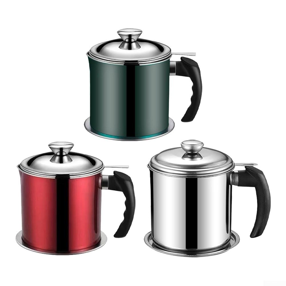 Yhenlovtt Pot de filtre à huile efficace de 3 L en acier inoxydable avec couvercle et filtre pour réutiliser les huiles de cuisson en toute sécurité, réservoir de filtre à huile multifonction Yhenlovtt Pot de filtre à huile efficace de 3 L en acier inoxydable avec couvercle et filtre pour réutiliser les huiles de cuisson en toute sécurité, réservoir de filtre à huile multifonction