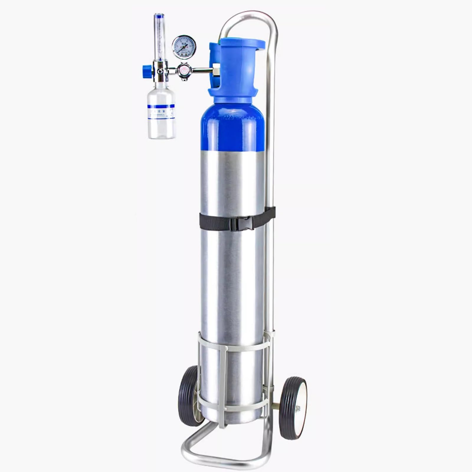 Chariot pour bouteille d'oxygène médical pliable à roues