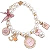 Dog Pearl Collars Pet Pearl Necklace Dog Princess Bow Necklace Sweet Pink Bow Cute Collar Puppy Accessories Cat Jewelry Pearl Neck Strap for Dog Cat Adjustable Dog Jewelry(S,Pink)