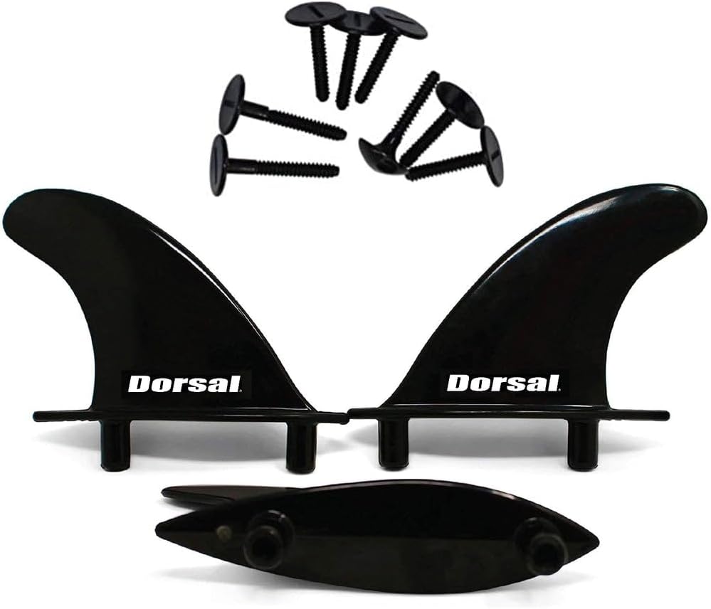 Soft Top Surfboard Fin Set of 3 Thrusters Black Medium Polyurethane